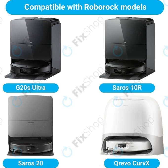 Replacement set for Roborock G20s Ultra, Saros 10R, 20 (2x Main brush, 4x Filter, 4x Side brush, 8x Mop cloth, 4x Dust bag)
