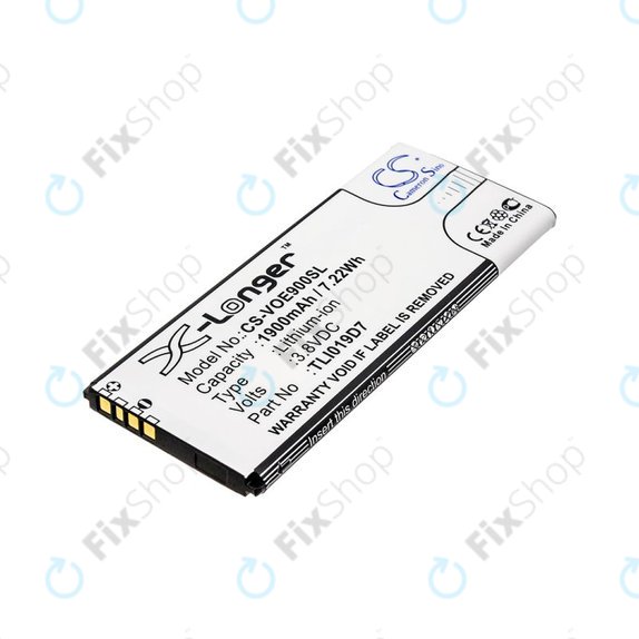 Battery for Alcatel 1 Dual Sim, TCL 5033, Vodafone VFD, Telstra, 1900mAh, Li-Ion, 3.8V, TLI019D7, HQ