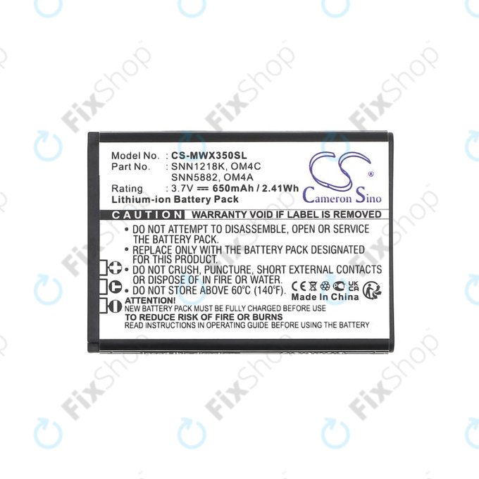 Battery for Motorola Gleam +, 650mAh, Li-Ion, 3.7V, OM4A, OM4C, HQ