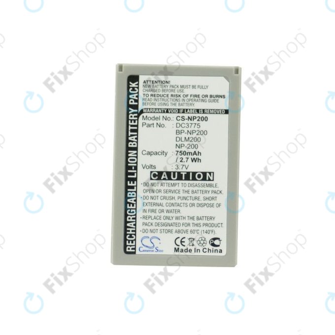 Battery for Minolta DiMAGE X, Xi, Xt, Xt Biz, Xg, 750mAh, Li-Ion, 3.7V, NP-200, HQ