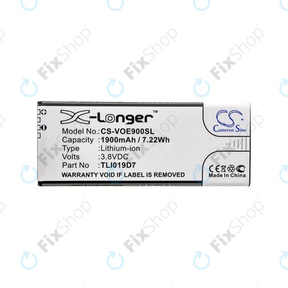 Battery for Alcatel 1 Dual Sim, TCL 5033, Vodafone VFD, Telstra, 1900mAh, Li-Ion, 3.8V, TLI019D7, HQ