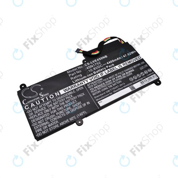 Battery for Lenovo ThinkPad E450, E455, E460, E465, T470p, ThinkPad Edge E450 i7, 4400mAh, Li-Ion, 10.8V, 45N1752, HQ
