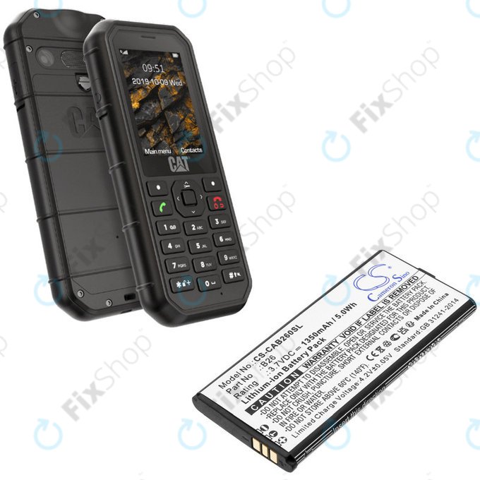 Battery for Cat B26, 1350mAh, Li-Ion, 3.7V, B26, HQ