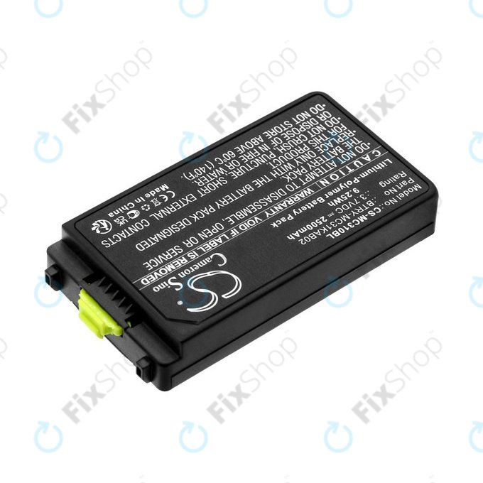 Battery for Symbol, Zebra MC3100, MC3190, 2500mAh, Li-Pol, 3.7V, BTRY-MC31KAB02, HQ