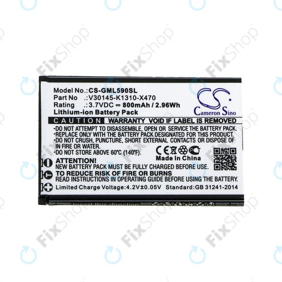 Battery for Saiet Lumina, Ready, Single, Brondi Amico Favoloso, Gigaset GI390, 590, 800mAh, Li-Ion, 3.7V, V30145-K1310-X470, HQ