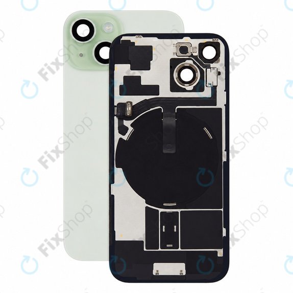 Rear Housing Glass for iPhone 15, Green, Pulled A