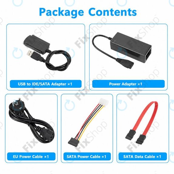 USB 2.0 to IDE / SATA Adapter for 2.5" and 3.5" HDD/SSD, with EU Power Supply