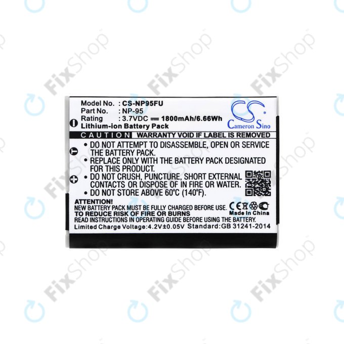 Battery for Fujifilm FinePix F30, Ricoh GXR, 1800mAh, Li-Ion, 3.7V, DB-90, HQ