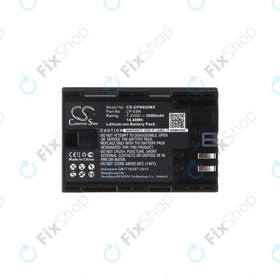 Canon EOS 5D, 5DS, 6, 7, 60, 70, R5, R6 - Battery LP-E6N Li-Ion 2000mAh HQ