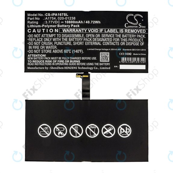 Apple iPad Pro 12.9 (2nd Gen 2017) - Battery A1754, 020-01238 10800mAH HQ