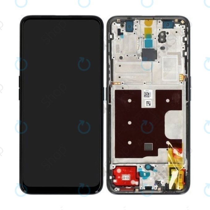 Oppo Reno 2 Z - LCD Display + Touch Glass + Frame (Black) - O-4902827 Genuine Service Pack