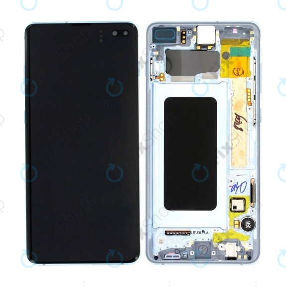 Samsung Galaxy S10 Plus G975F - LCD Display + Touch Screen + Frame (Prism Blue) - GH82-18849C, GH82-18834C Genuine Service Pack