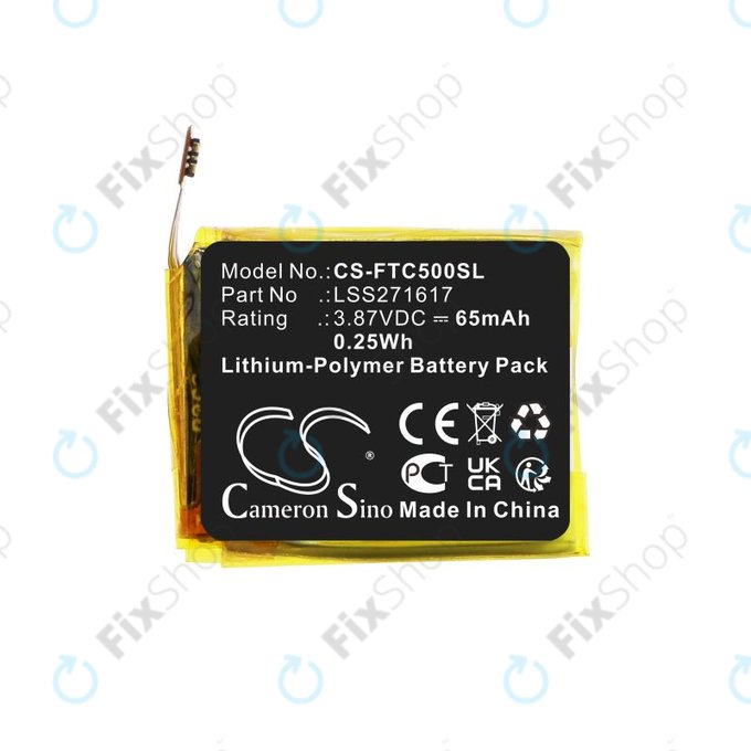 Battery for Fitbit Charge 5, 65mAh, Li-Pol, 3.87V, LSS271617, HQ