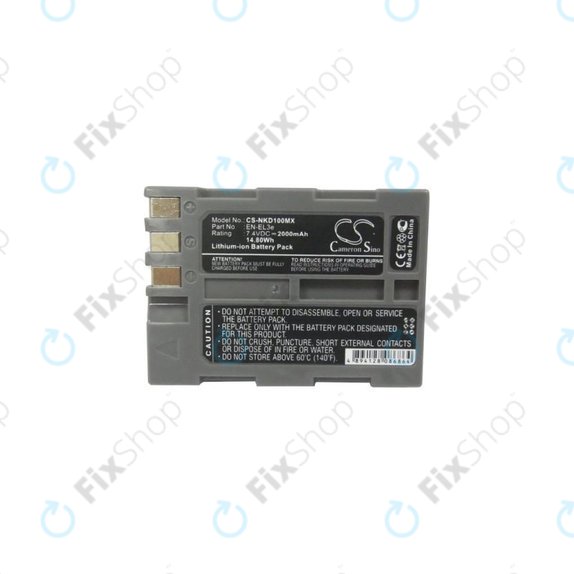 Nikon D50, D70, D80, D90, D100, D200, D300, D700, D900 - Battery EN-EL3e Li-Ion 2000mAh HQ