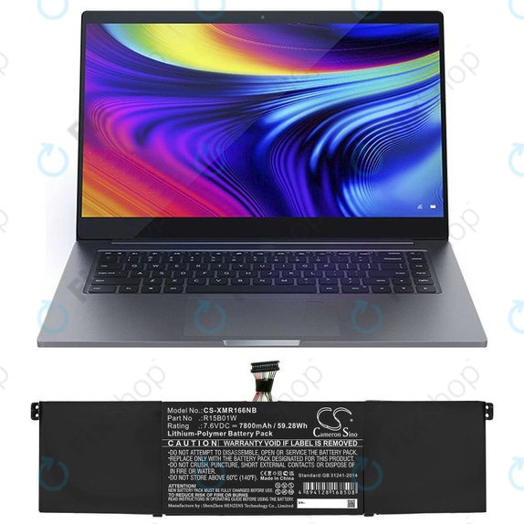 Battery for Xiaomi Mi Pro 15.6 i3, i5, i6, 7800mAh, Li-Pol, 7.6V, R15B01W, HQ