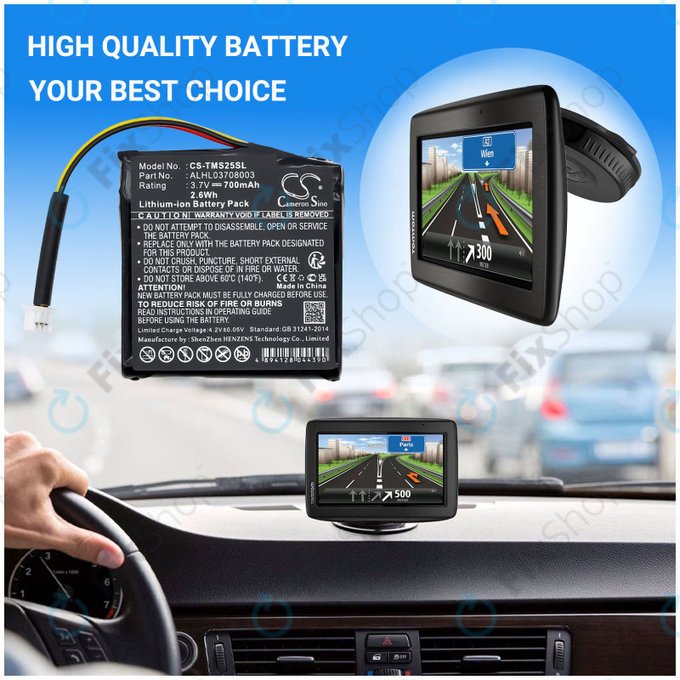 Battery for TomTom Star 20, 700mAh, Li-Ion, 3.7V, ALHL03708003, HQ