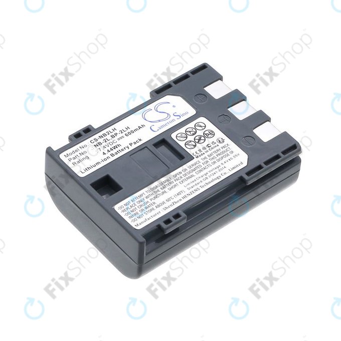 Battery for Canon EOS 350D, 400D, PowerShot S30, S60, S80, 600mAh, Li-Ion, 7.4V, NB-2LH, HQ