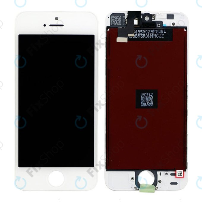 Display for iPhone 5S, SE, White, Touch Screen with Frame