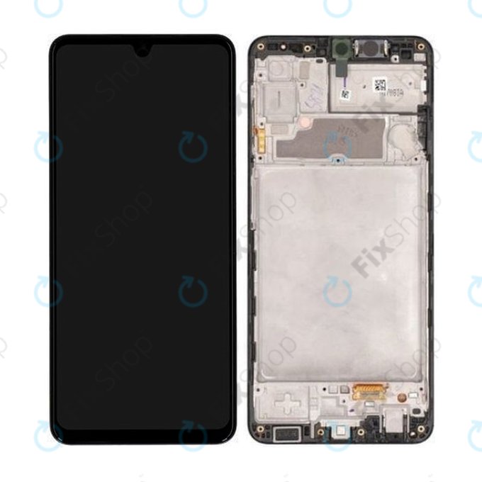 Samsung Galaxy A22 A225F - LCD Display + Touchscreen + Frame (Black) - GH82-25944A, GH82-26047A Genuine Service Pack