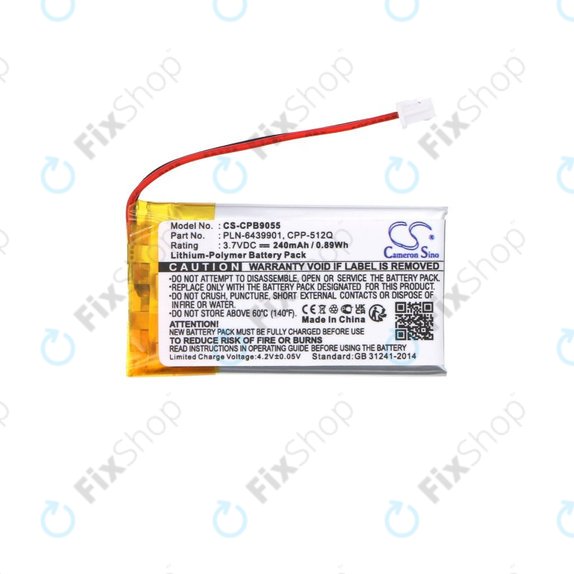 Battery for Plantronics, Avaya, 240mAh, Li-Pol, 3.7V, 65358-01, HQ