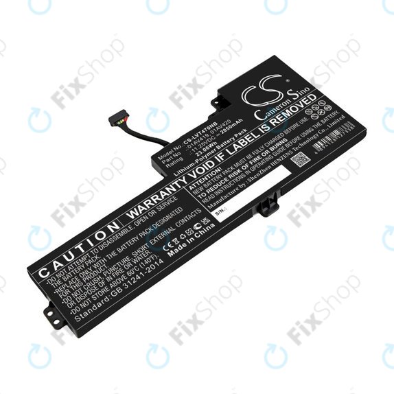 Battery for Lenovo Thinkpad A285, T470, T480, 2050mAh, Li-Pol, 11.25V, 01AV419, HQ