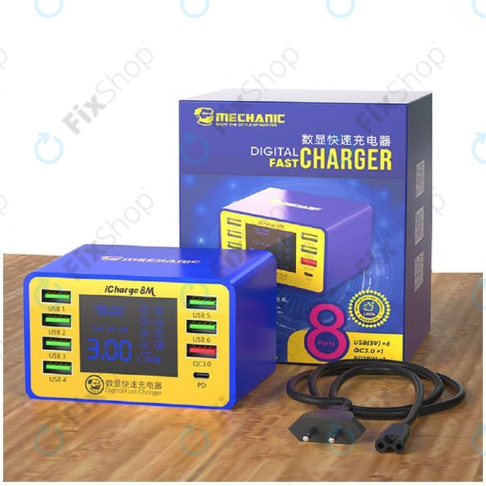 Mechanic iCharge 8M - USB Charging Station with USB-C & USB 3.0
