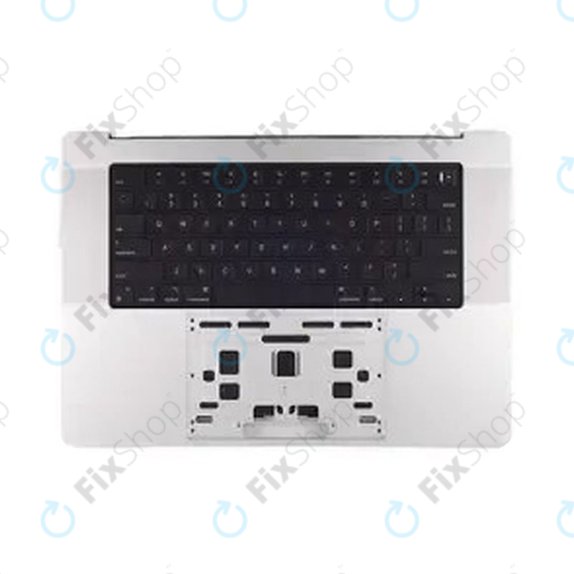 Top case keyboard frame for MacBook Pro 14", A3112 (2024), with US keyboard and battery, Silver, 661-42513, Genuine Apple