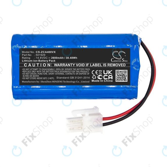 Battery for Concept VR2000, Zaco A4s, A6, A8s, A9s, 2600mAh, Li-Ion, 14.8V, 501929, HQ