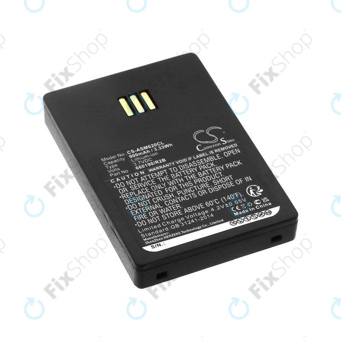Battery for Siemens Openstage WL3, Ascom, Aastra, Innovaphone, 900mAh, Li-Ion, 3.7V, 660190/R2B, HQ