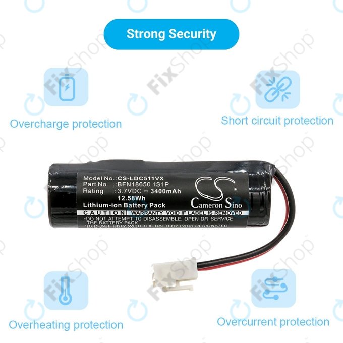 Leifheit Dry&Clean 51000, 51002, 51113, 51114 - Battery BFN18650 1S1P Li-Ion 3.7V 3400mAh HQ