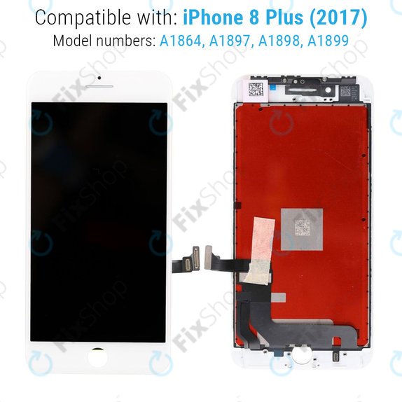 Apple iPhone 8 Plus - LCD Display + Touch Screen + Frame (White) Refurbished PRO