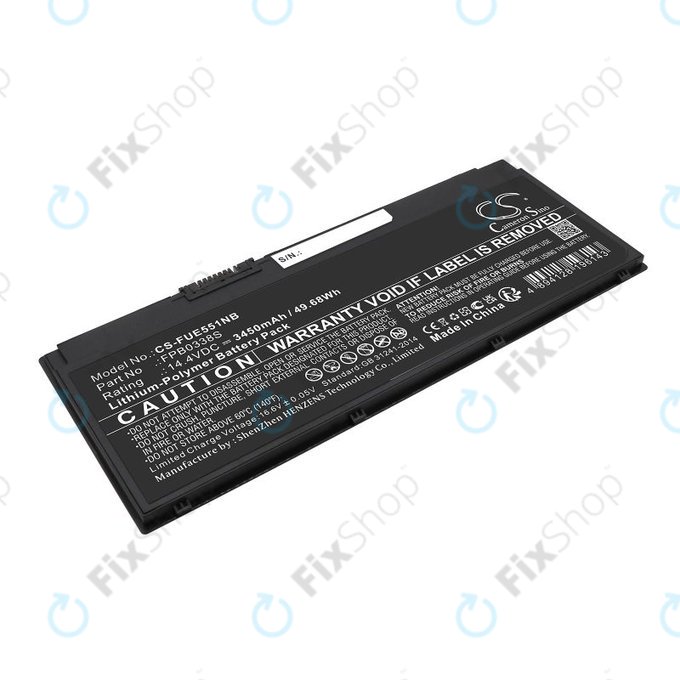 Battery for Fujitsu Lifebook E4411, E448, E458, 3450mAh, Li-Pol, 14.4V, FPB0338S, HQ