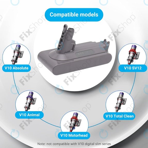 Dyson V10 - Battery 969352-02, SV12, 206340 Li-Ion 25.2V 3000mAh