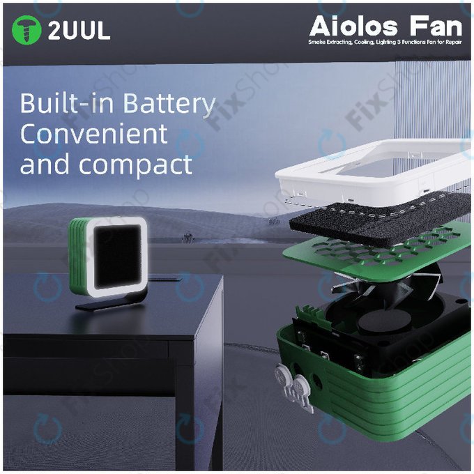 Fume Extractor and Cooling Fan with LED Light, 2UUL DA98
