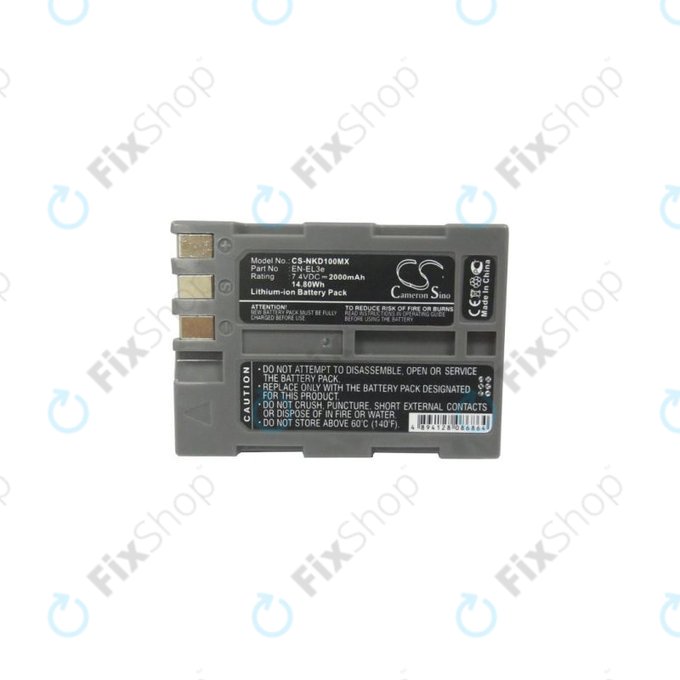 Nikon D50, D70, D80, D90, D100, D200, D300, D700, D900 - Battery EN-EL3e Li-Ion 2000mAh HQ