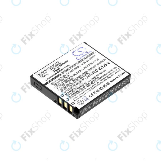 Battery for Panasonic Lumix DMC, 1050mAh, Li-Ion, 3.7V, DMW-BCE10, HQ