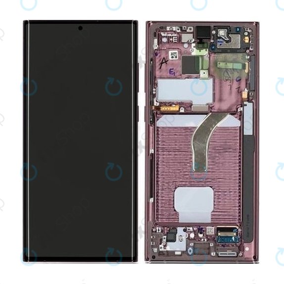 Samsung Galaxy S22 Ultra S908B - LCD Display + Touch Screen + Frame (Burgundy) - GH82-27488B, GH82-27489B Genuine Service Pack