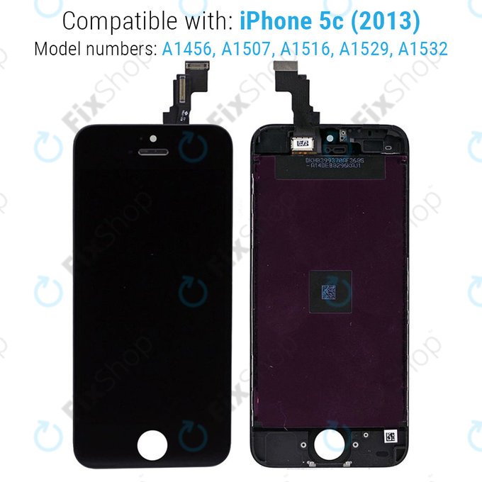 Apple iPhone 5C - LCD Display + Touch Screen + Frame (Black) Original Refurbished