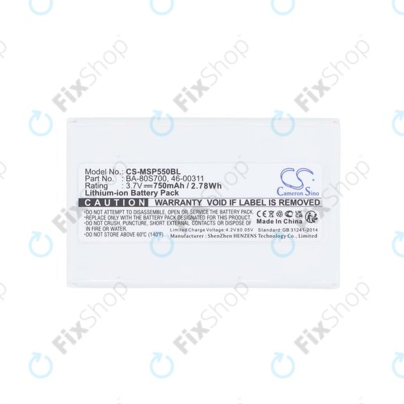 Battery for Cipherlab 8300-L, Metrologic MK5502, 750mAh, Li-Ion, 3.7V, BA-80S700, HQ