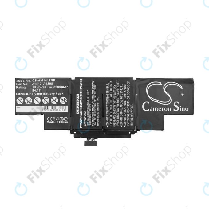 Apple MacBook Pro 15" A1398 (Mid 2012 - Early 2013) - Battery A1417 8600mAh HQ