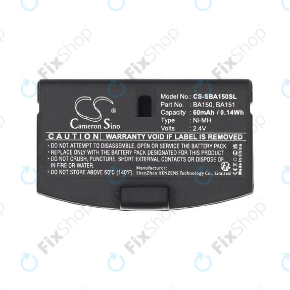 Battery for Sennheiser, 60mAh, Ni-MH, 2.4V, BA150, HQ