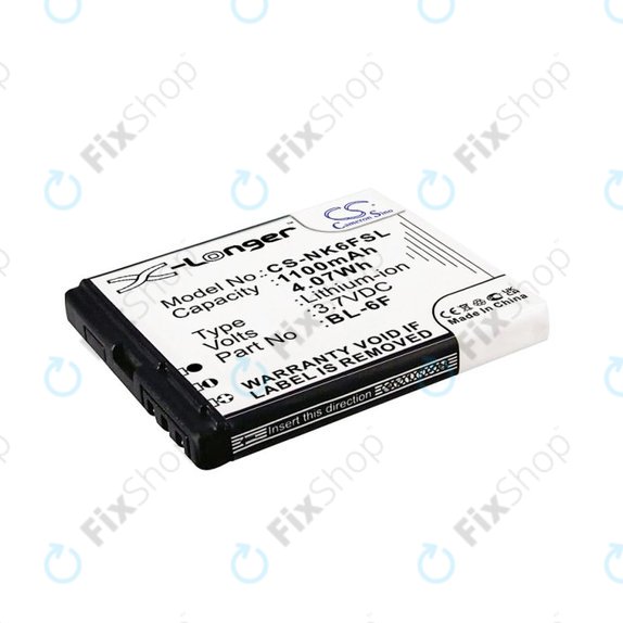 Battery for Nokia N78, N79, N95 8GB, 1100mAh, Li-Ion, 3.7V, BL-6F, HQ