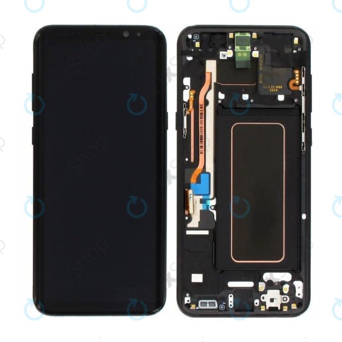 Samsung Galaxy S8 Plus G955F - LCD Display + Touch Screen + Frame (Midnight Black) - GH97-20470A, GH97-20564A, GH97-20565A Genuine Service Pack