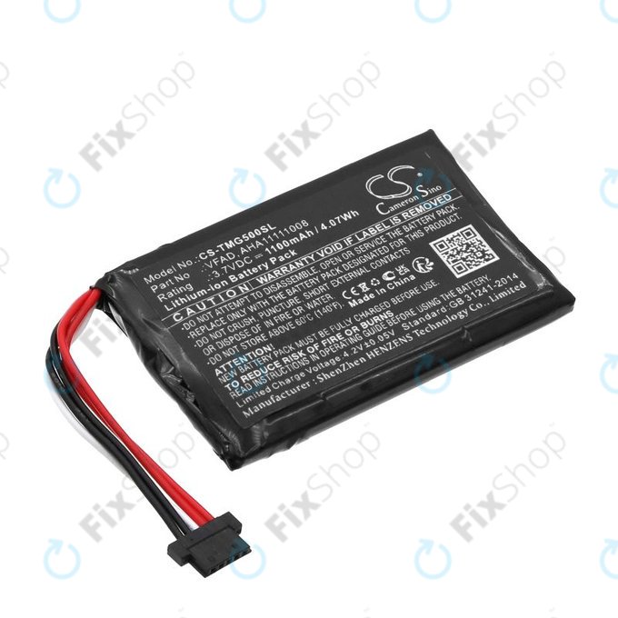 Battery for TomTom GO 5000, 5100, 6000, 6100, 6200, Pro 5250, 1100mAh, Li-Ion, 3.7V, VFAD, HQ