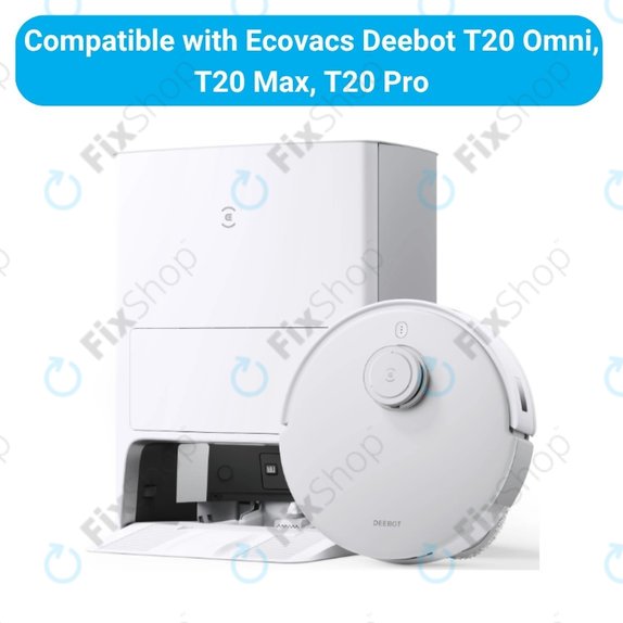 Replacement set for Ecovacs T20, T20 Max, T20 Pro (2x Main brush, 4x Filter, 4x Side brush - White, 8x Mop cloth, 4x Dust bag)