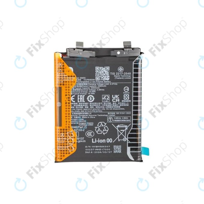 Battery for Xiaomi 13T Pro, 5000mAh, BM5S, 1330103000035B, Genuine Service Pack