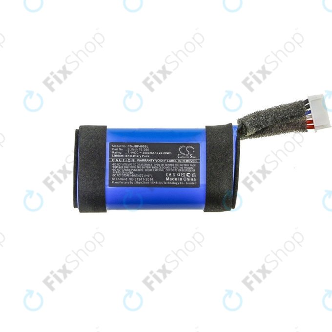 Battery for JBL PartyBox On-The-Go, 3000mAh, Li-Ion, 7.4V, SUN-INTE-265, HQ