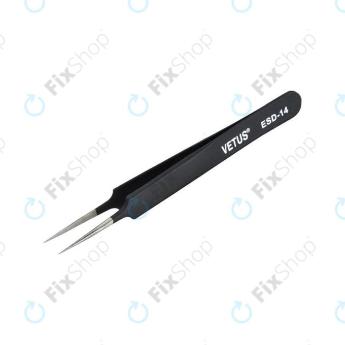 Vetus ESD-14 - Antistatic Metal Tweezer with Straight-Pointed Tip (110mm)