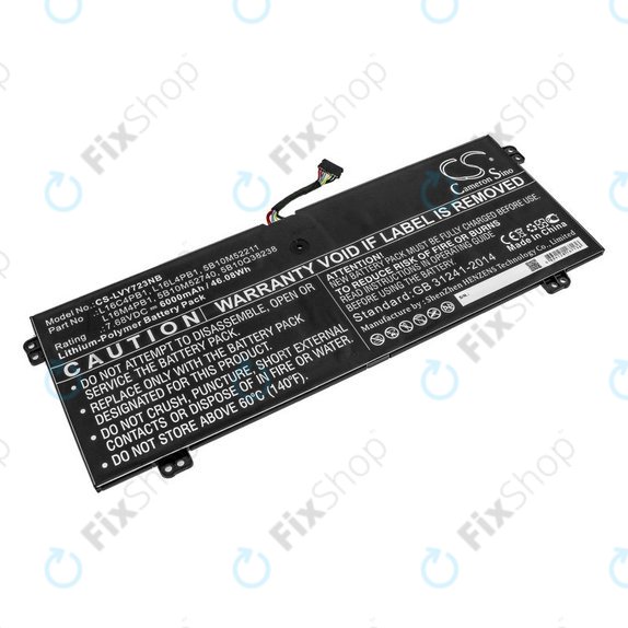 Charger for Lenovo Yoga 720-13, 730-13, 6000mAh, Li-Pol, 7.68V, L16L4PB1, HQ