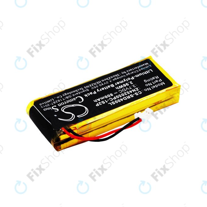 Battery for Cardo Scala Rider G4, 800mAh, Li-Pol, 3.7V, ZN452050PC-1S2P, HQ